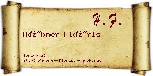 Hübner Flóris névjegykártya
